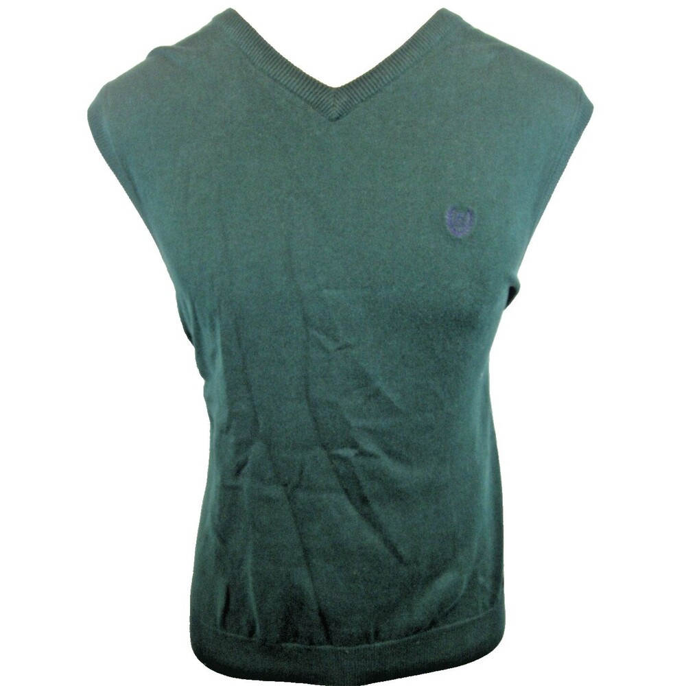 Mens Chaps Ralph Lauren Green Cotton Sleeveless Sweater Vest sz XL